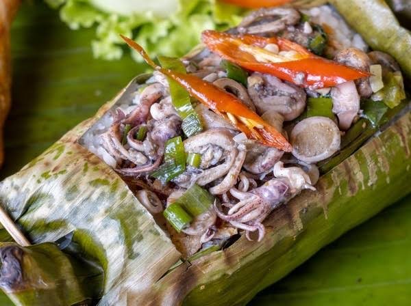 Nasi Bakar Cumi Rempah